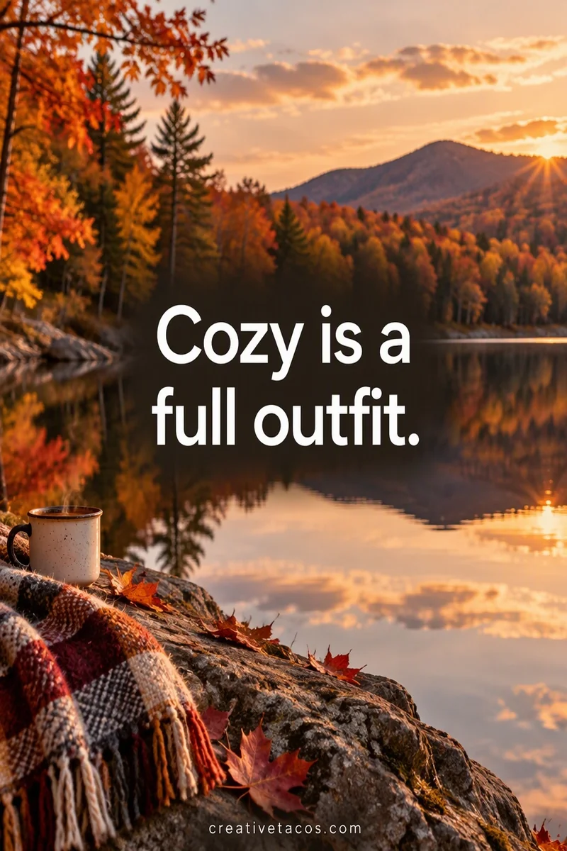 Quote card: Cozy is a full outfit.
