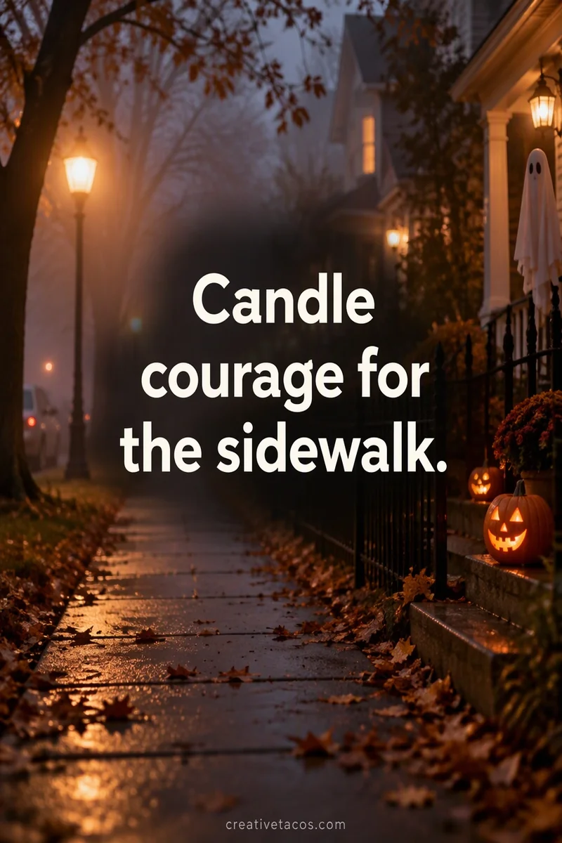 Quote card: Candle courage for the sidewalk.