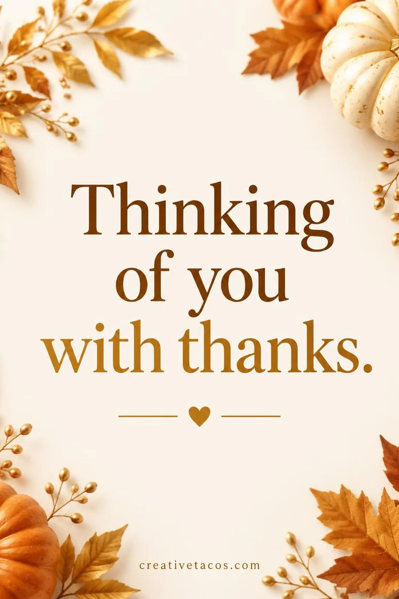 Quote card: Thinking of you with thanks.