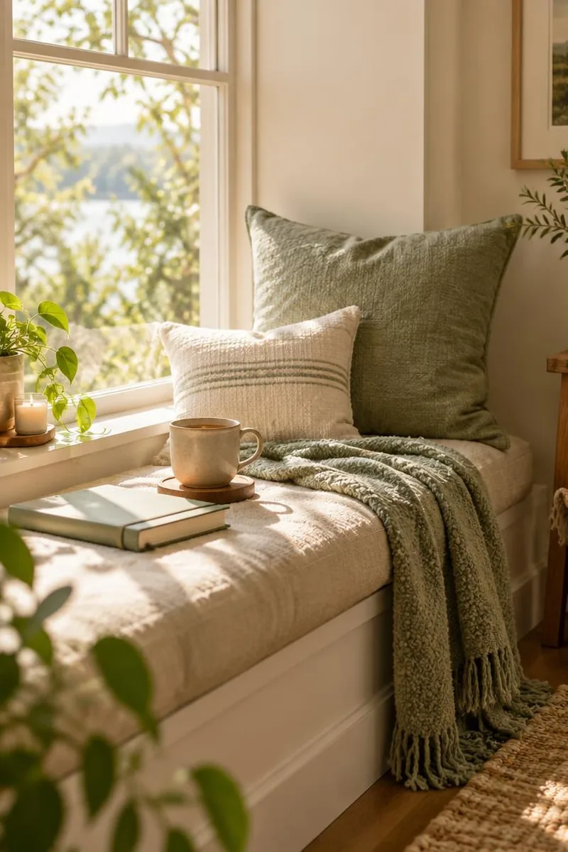 A quiet kitchen counter with a warm mug and soft morning light for a one minute mindfulness pause