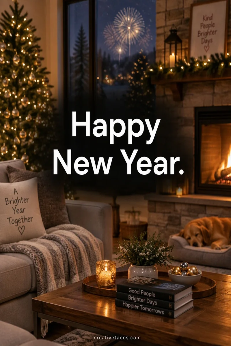 Quote card: Happy New Year.
