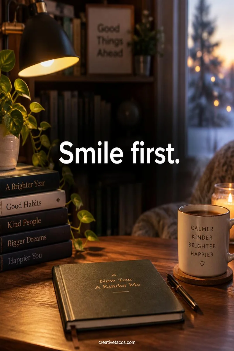 Quote card: Smile first.