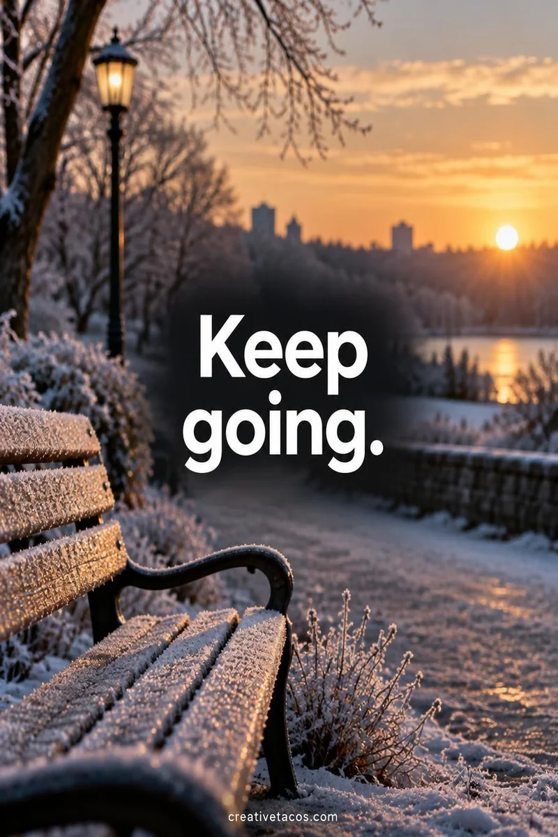 Quote card: Keep going.