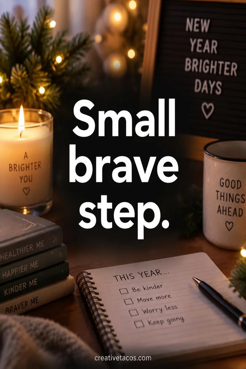 Quote card: Small brave step.