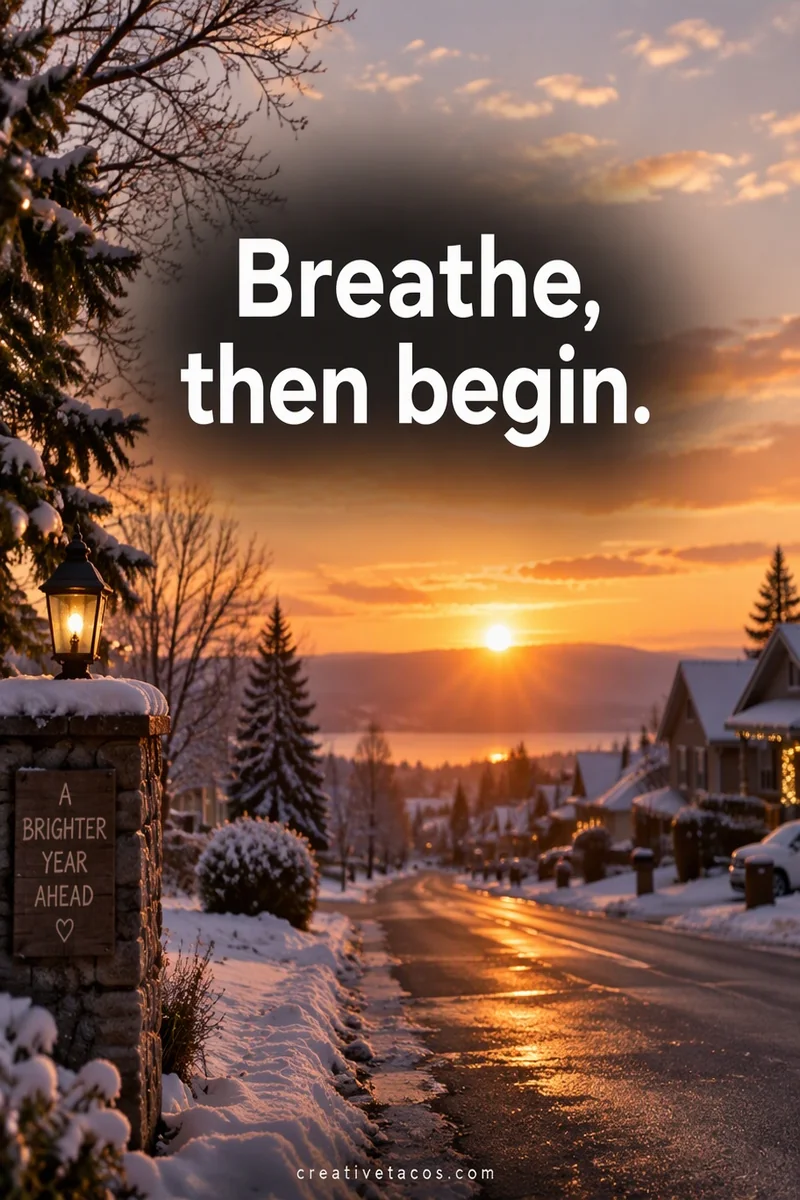 Quote card: Breathe, then begin.