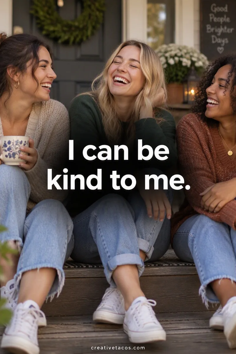Quote card: I can be kind to me.