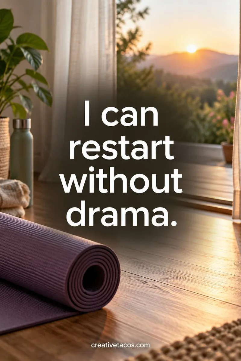 Quote card: I can restart without drama.