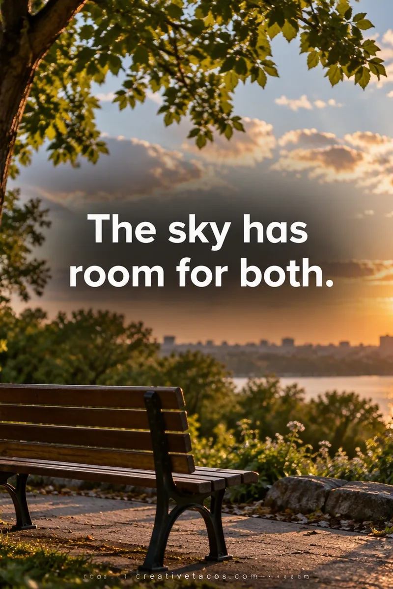 Quote card: The sky has room for both.