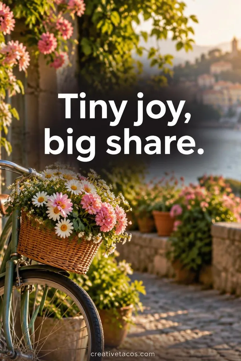 Quote card: Tiny joy, big share.