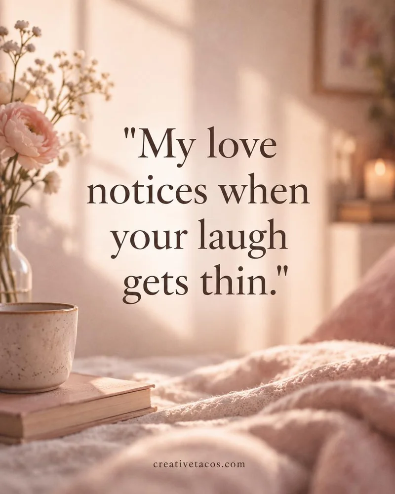Quote card: My love notices when your laugh gets thin.
