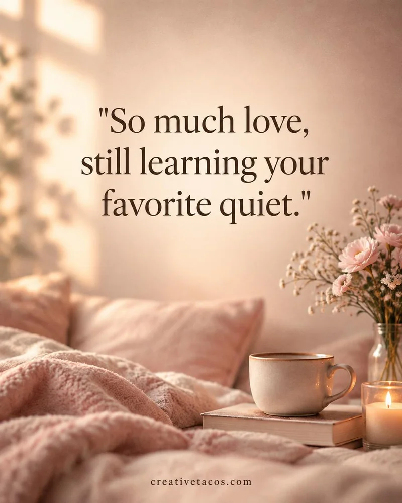 Quote card: So much love, still learning your favorite quiet.
