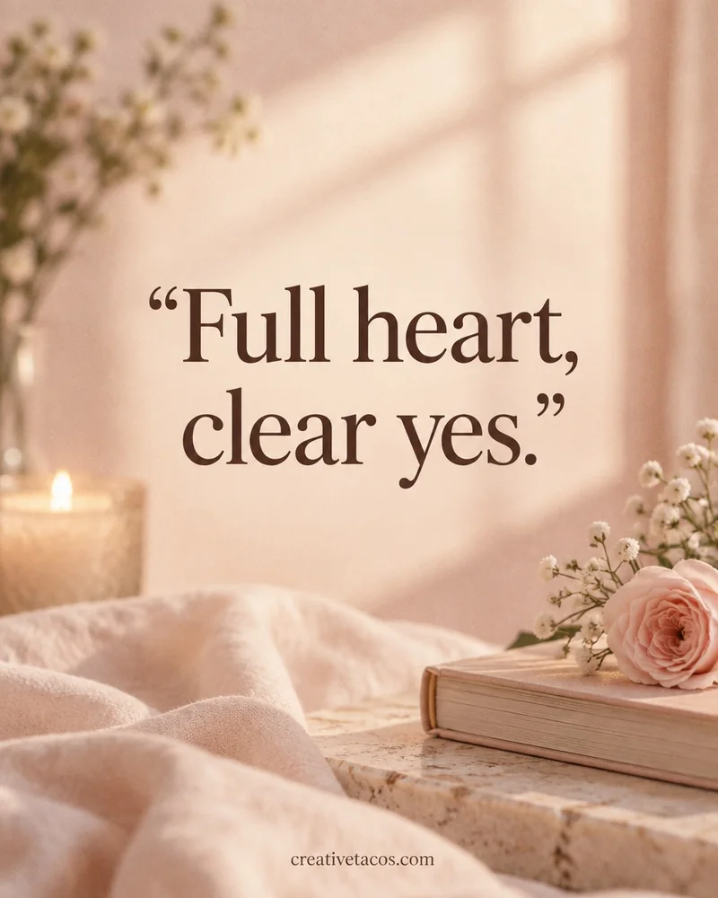 Quote card: Full heart, clear yes.