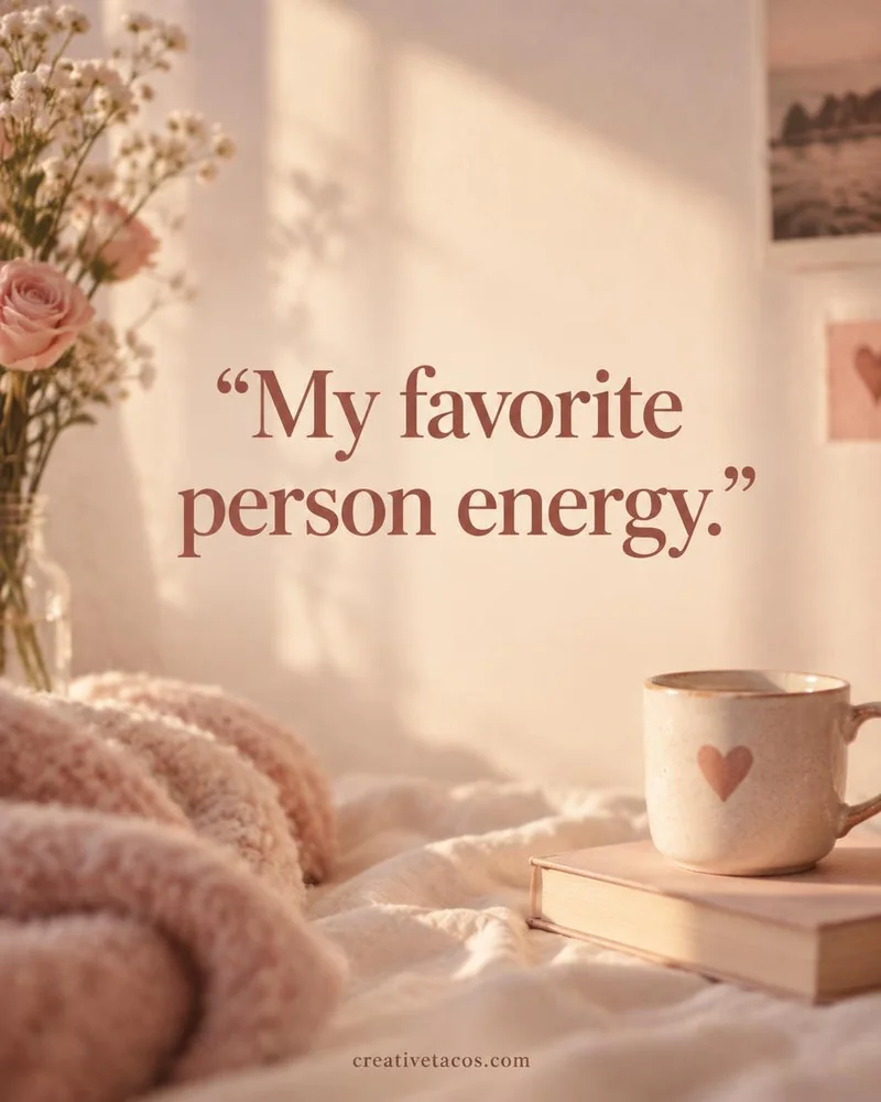 Quote card: My favorite person energy.