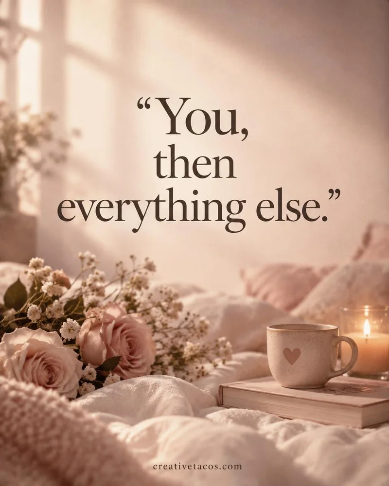 Quote card: You, then everything else.