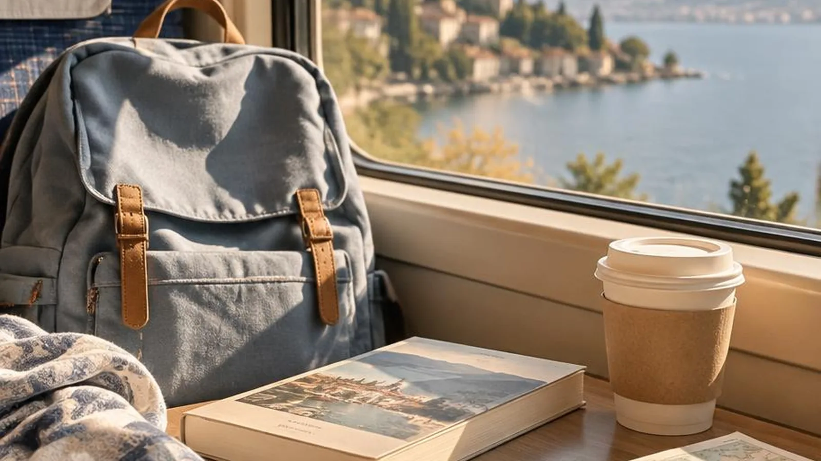 A sunlit seat with a small backpack ready for a first solo trip