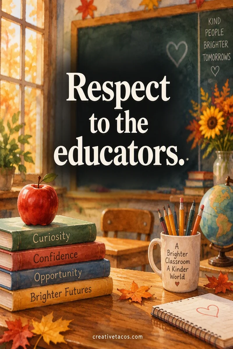 Quote card: Respect to the educators.