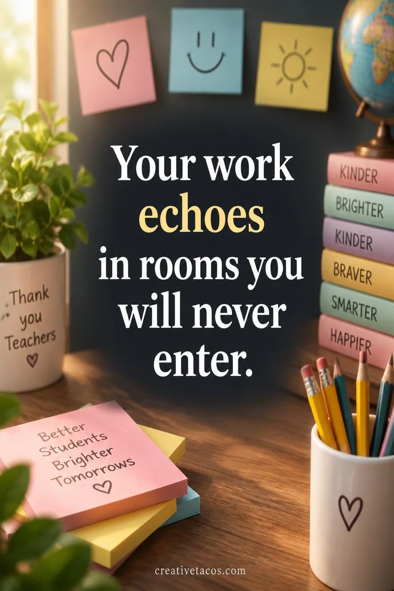Quote card: Your work echoes in rooms you will never enter.