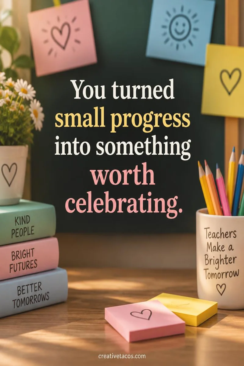 Quote card: You turned small progress into something worth celebrating.