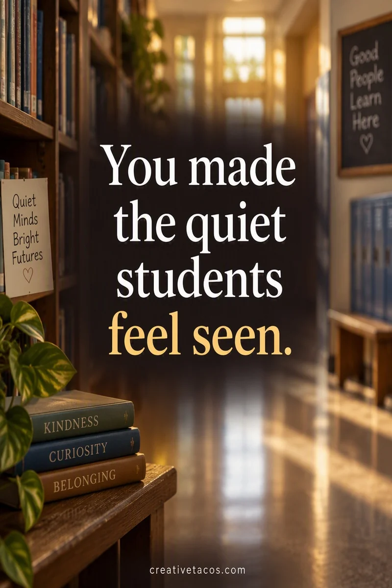 Quote card: You made the quiet students feel seen.