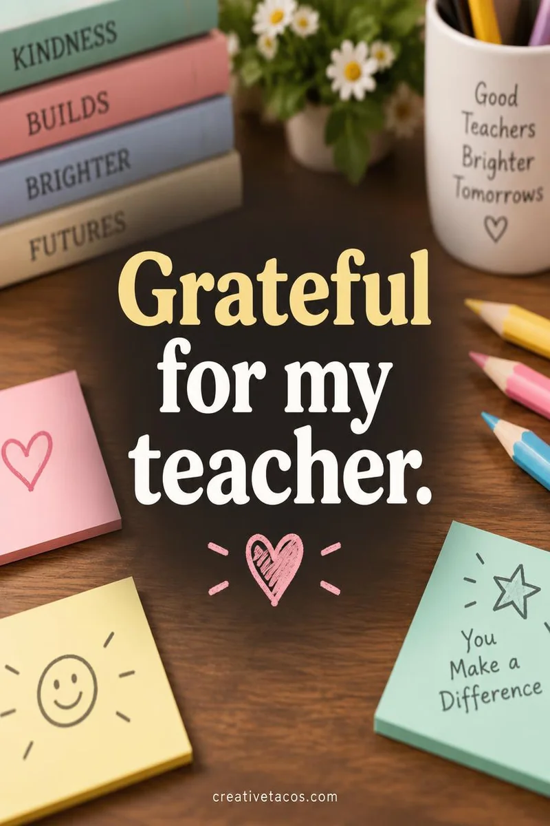 Quote card: Grateful for my teacher.