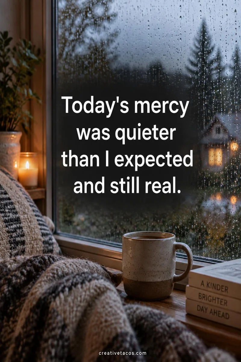 Quote card: Today's mercy was quieter than I expected and still real.