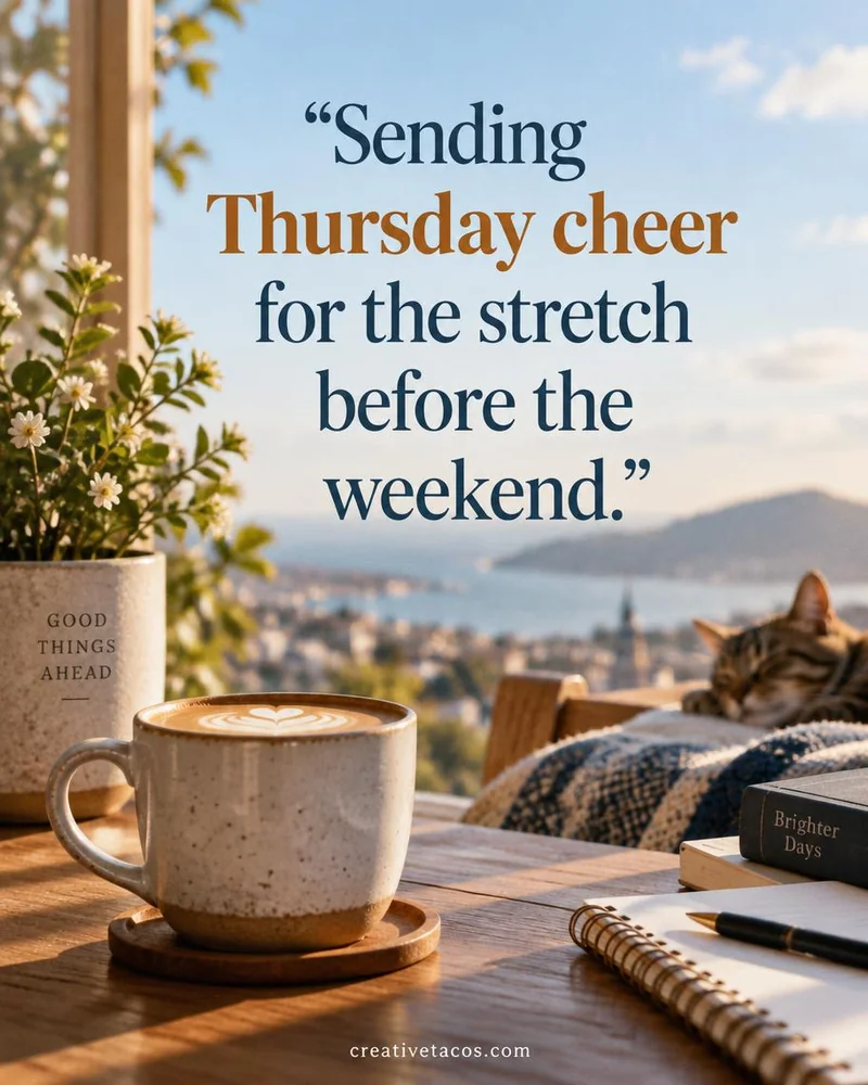 Quote card: Sending Thursday cheer for the stretch before the weekend.