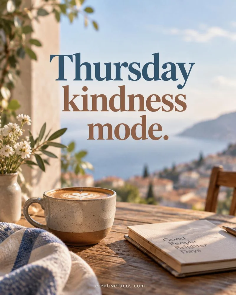 Quote card: Thursday kindness mode.