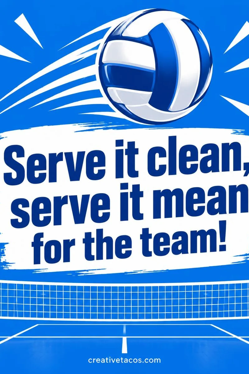 Chant card: Serve it clean, serve it mean for the team!
