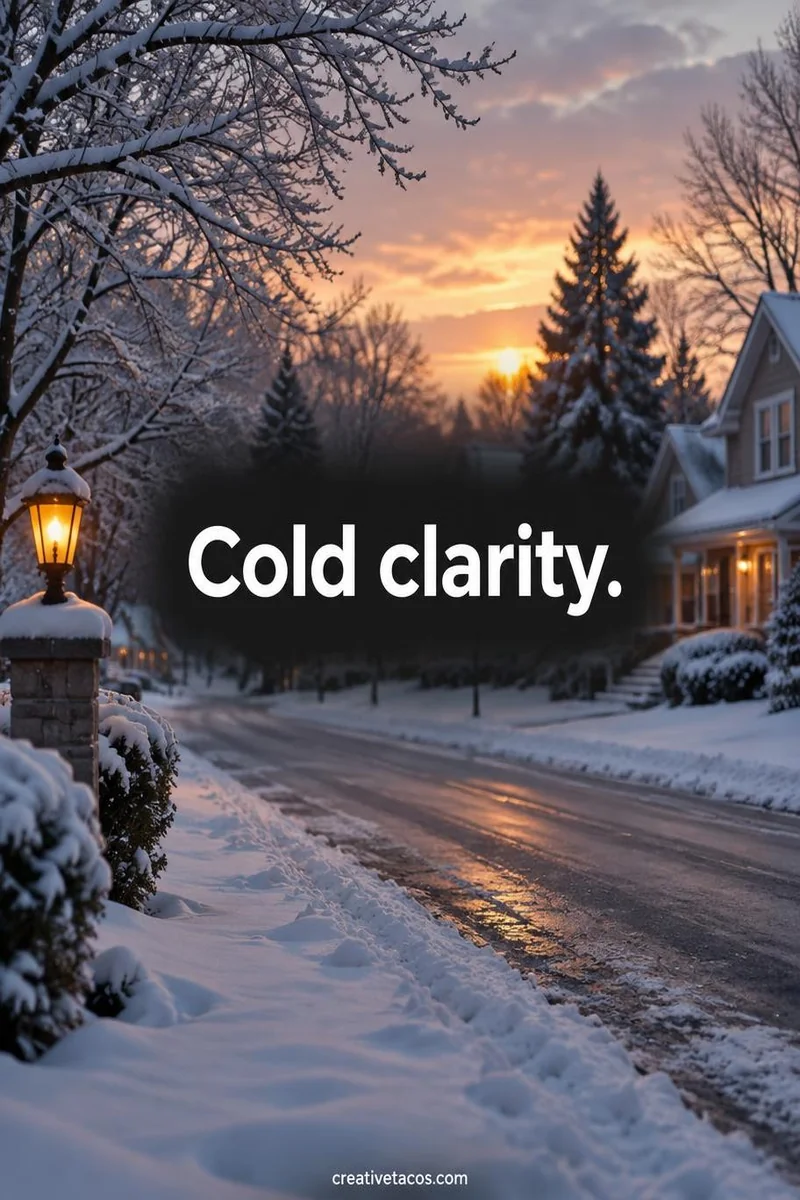 Quote card: Cold clarity.