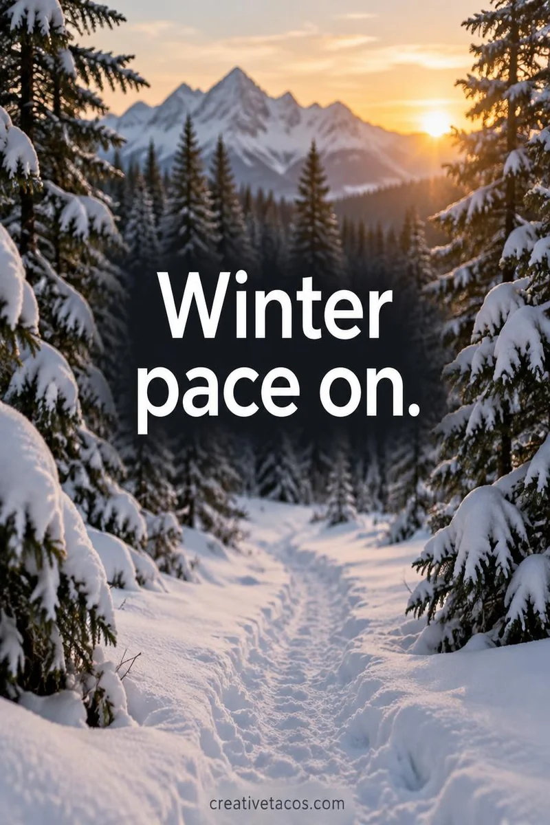 Quote card: Winter pace on.