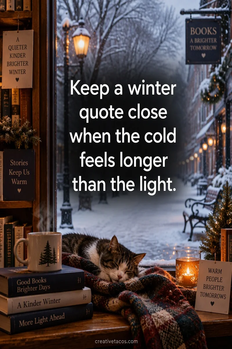 Quote card: Keep a winter quote close when the cold feels longer than the light.