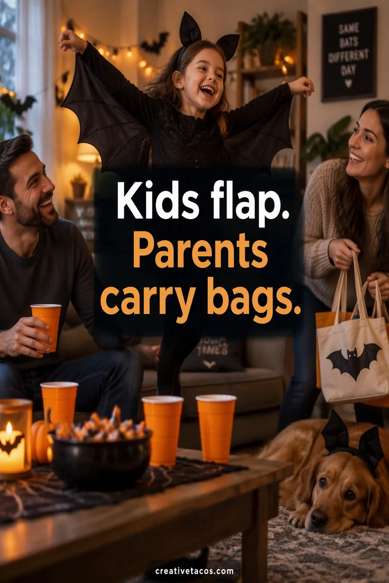 Quote card: Kids flap. Parents carry bags.