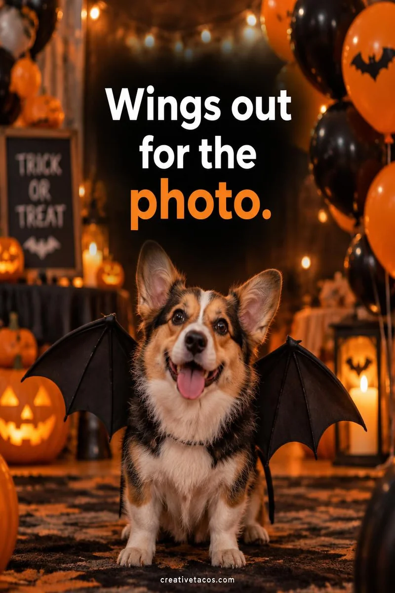 Quote card: Wings out for the photo.