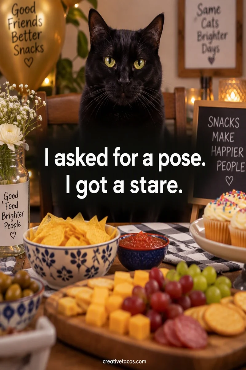Quote card: I asked for a pose. I got a stare.