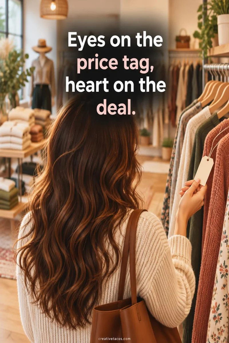 Quote card: Eyes on the price tag, heart on the deal.