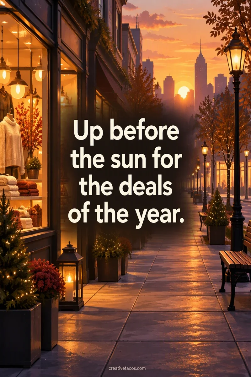 Quote card: Up before the sun for the deals of the year.