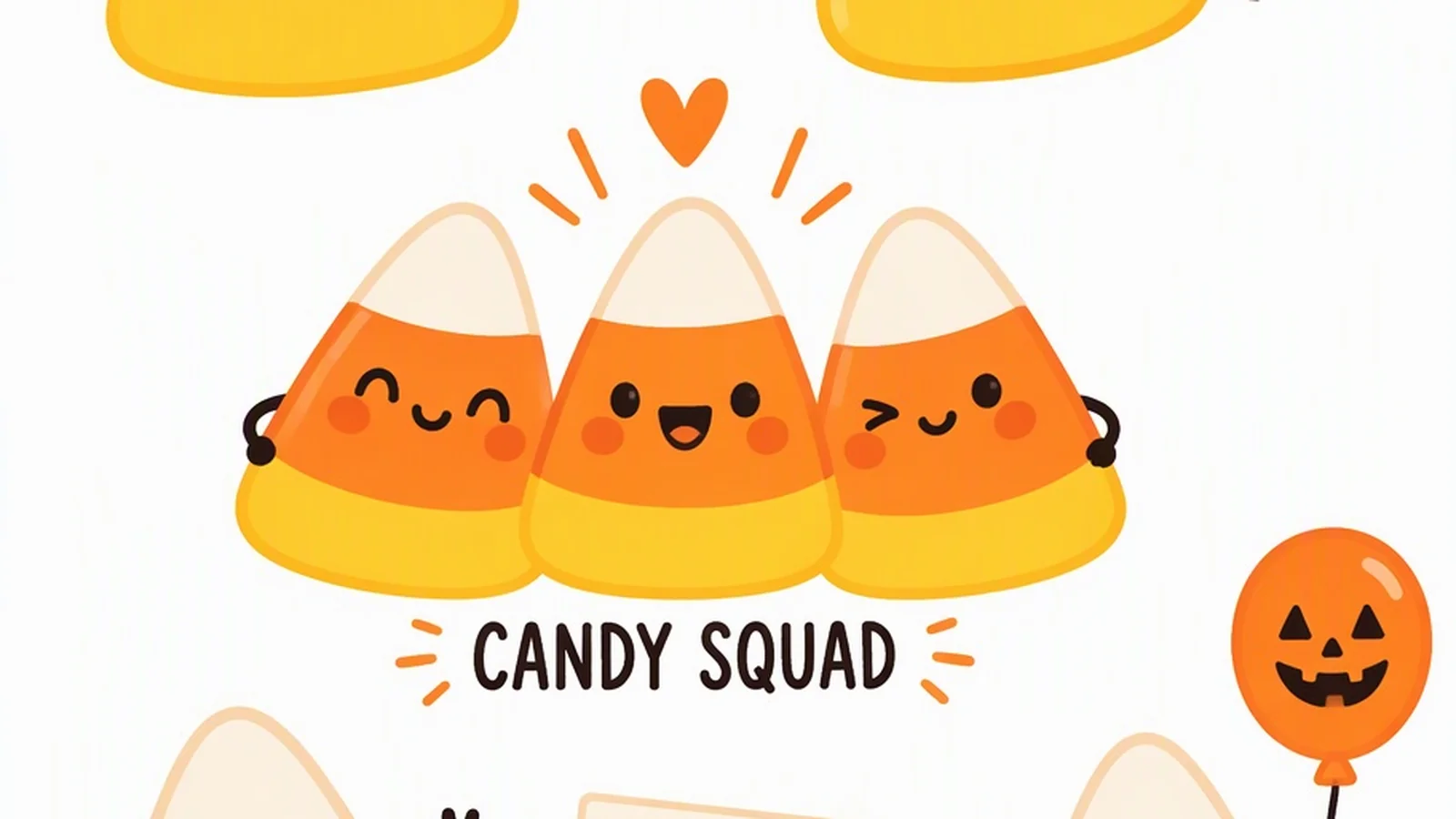 Clean illustration of candy corn on a white background for candy corn puns.