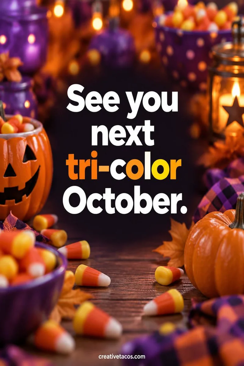 Quote card: See you next tri-color October.