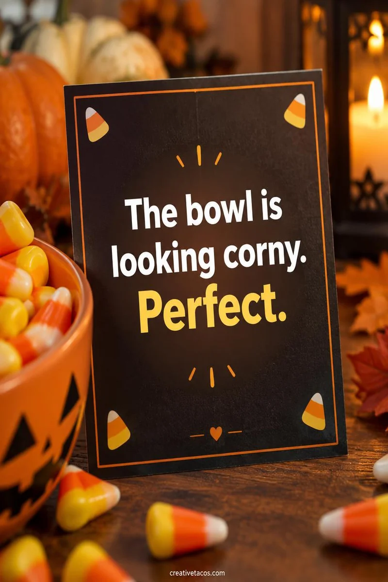 Quote card: The bowl is looking corny. Perfect.