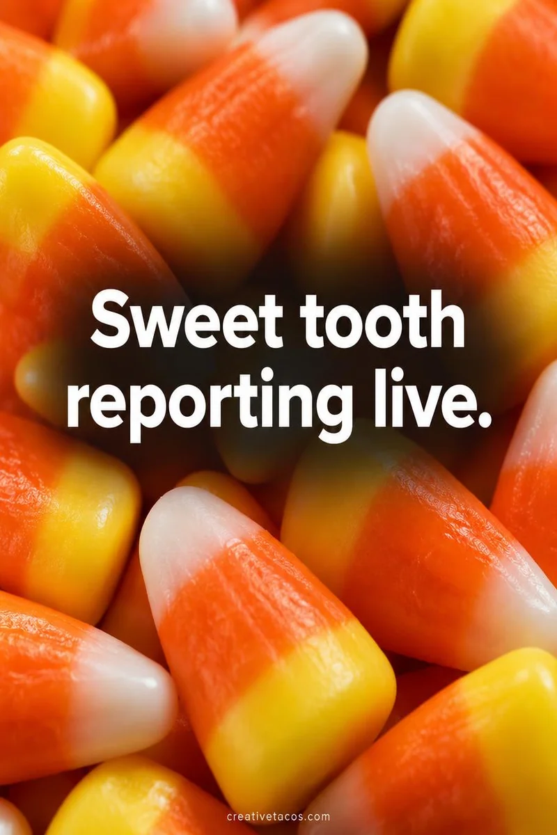 Quote card: Sweet tooth reporting live.