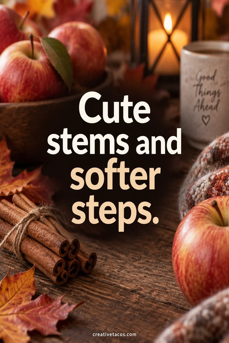 Quote card: Cute stems and softer steps.