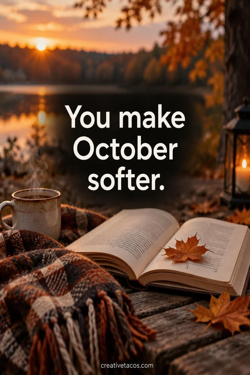 Quote card: You make October softer.