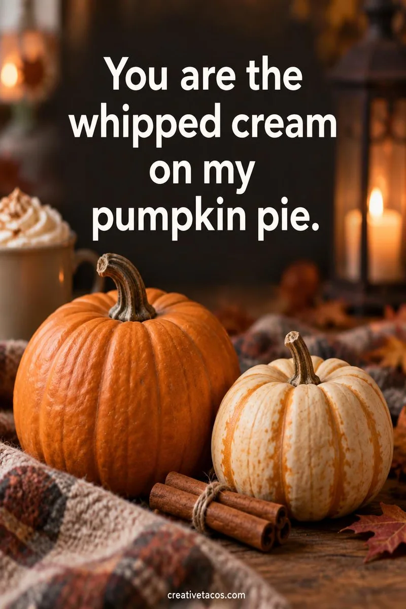 Quote card: You are the whipped cream on my pumpkin pie.