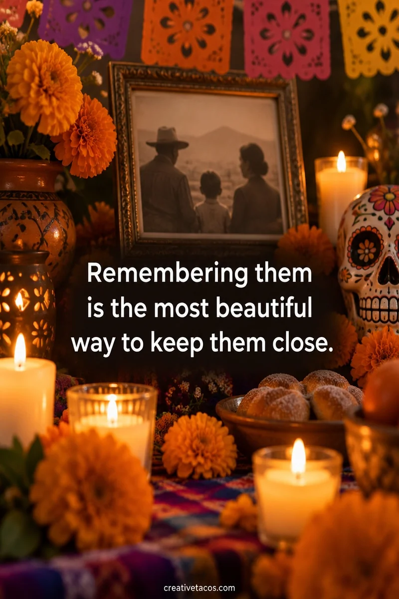 Quote card: Remembering them is the most beautiful way to keep them close.