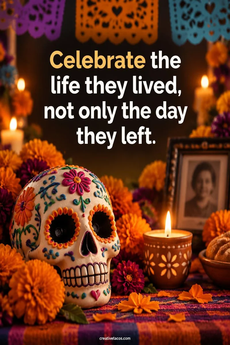 Quote card: Celebrate the life they lived, not only the day they left.