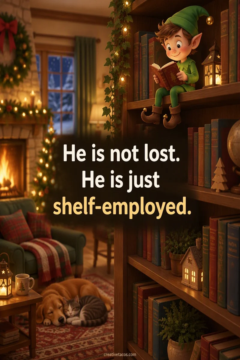 Quote card: He is not lost. He is just shelf-employed.