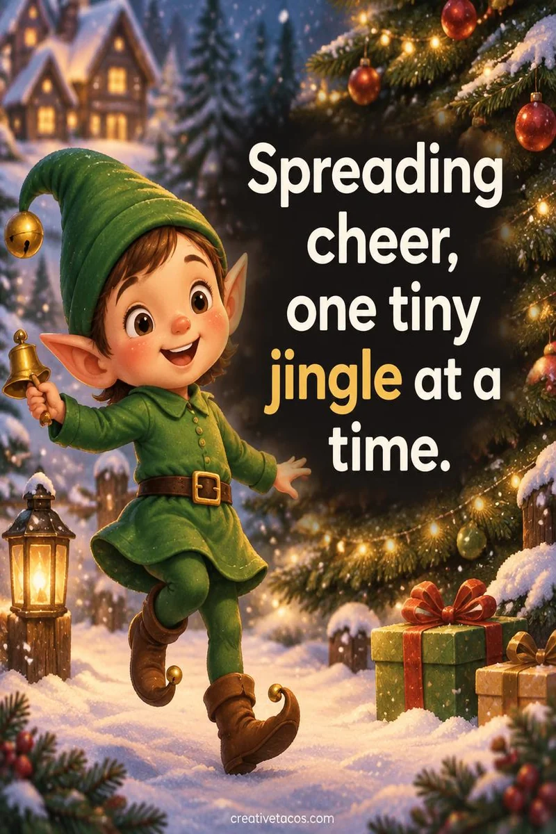 Quote card: Spreading cheer, one tiny jingle at a time.