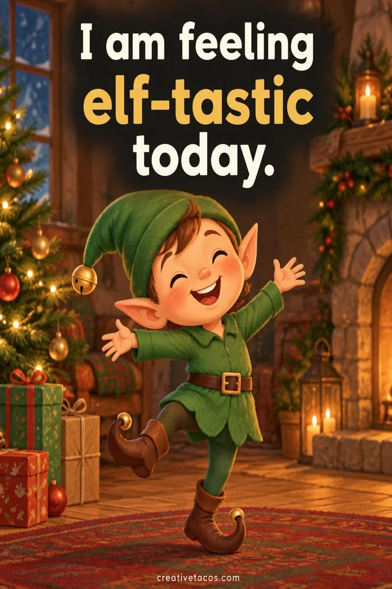 Quote card: I am feeling elf-tastic today.