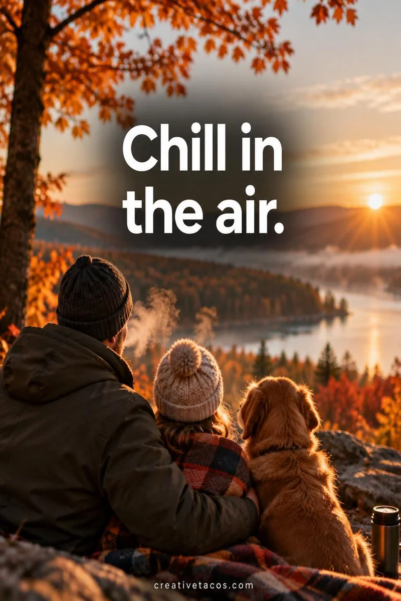 Quote card: Chill in the air.