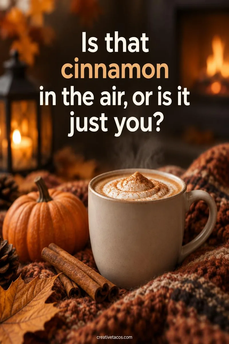 Quote card: Is that cinnamon in the air, or is it just you?